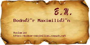 Bodnár Maximilián névjegykártya